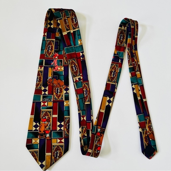 Vtg Hanna-Barbera Novelty Print Tie Snagglepuss Scooby Doo Augie Doggie Daddy - Picture 2 of 11